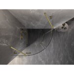 MEXEN/S - Lunar sprchovací kút štvrťkruh krídlový 70 x 70, transparent, zlato kartáčovaná 833-070L-070P-55-00