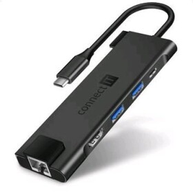 CONNECT IT CHU-8020-AN USB-C hub 5v1 / 1x USB-C (M) / 1x USB-C (F) / 2x USB-A 3.2 (F) / 1x HDMI 1.4 / 1x RJ45 (Gigabit) (CHU-8020-AN)