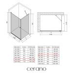 CERANO - Sprchovací kút Antelo L/P - 6 mm - chróm, transparentné sklo - 110x60x190 - otočný CER-8050BD131