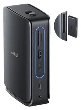 Anker Nano 13v1 čierna / Dokovacia stanica / 140W / 2x HDMI / 1x DP / USB-C 10Gbps / RJ-45 / SD+microSD (A83C3311)
