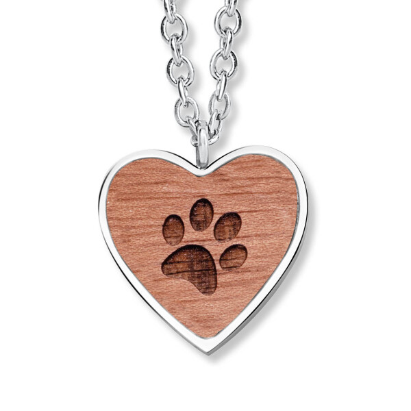 CRYSTalp Originálny oceľový náhrdelník s labkou Wooden Paw 30418.W2.E.36