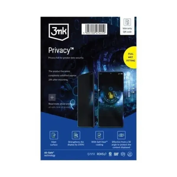 3mk All-Safe Privacy AIO v2.0 / Ochranná fólia / antispy / 25 ks / Dry Wet Fitting (5903108649773)
