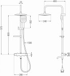MEXEN/S - KX17 vaňový stĺp s termostatickou batériou, čierna 779001791-70