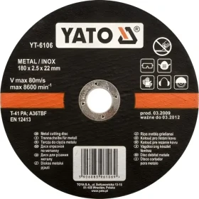 YATO Rezný kotúč na kov Inox 230x22x2,0 mm / Rezný kotúč / Nerezová oceľ / O 230 mm