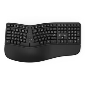 Powerton LANA čierna / Ergonomická klávesnica / membránová / USB / US layout (YCWPUE50BU00)