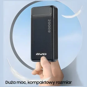 Awei P6K čierna / Powerbanka / 20000mAh / 2x USB / Micro-USB / LED indikácia (P6K)