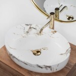 REA - Umývadlo na dosku Queen Carrara Shiny 55x41,5 REA-U1232