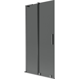 MEXEN/S - Velar L dvojkrídlová posuvná vaňová zástena 95 x 150, grafit, grafit kartáčovaná 896-095-003-41-66