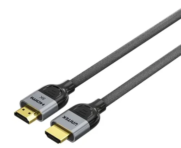 Unitek HDMI 2.1 LUX kábel opletený čierna / Kábel HDMI / 8K 60Hz / 48 Gbit / s / ARC / 1,5 m (C11093RGY01-1.5M)