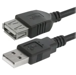 Logo USB 2.0 AA čierna / Predlžovací kábel / samec - samica / 3 m