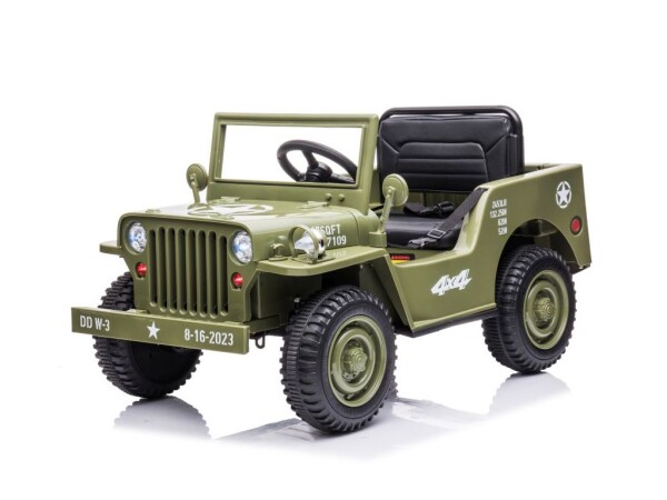 Mamido Mamido Detský elektrický vojenský Jeep Willys svetlé zelený