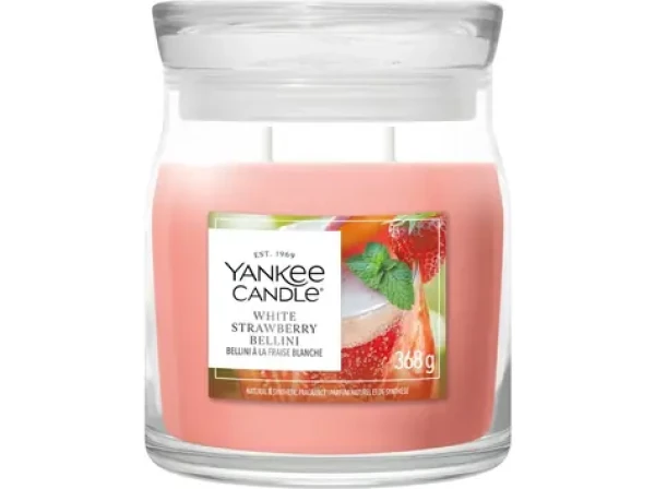 Yankee Candle White Strawberry Bellini Signature Stredná (5038581180731)