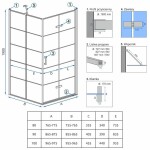 REA/S - Sprchovací kút Moliere dvere / stena 100x90 BLACK MOLDS100090B