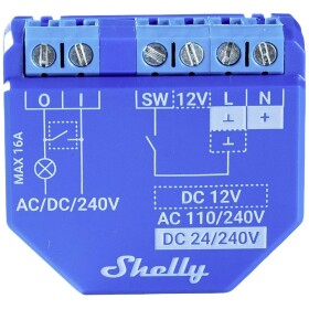 Shelly Plus 1 Shelly spínač pohonu Bluetooth, Wi-Fi; Shelly Plus 1