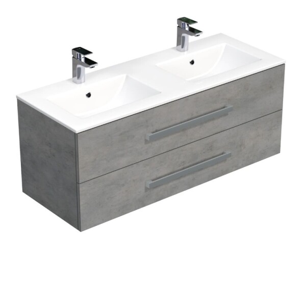 Kúpeľňová skrinka s umývadlom SAT Cube Way 120x53x46 cm betón mat CUBE461202BEMOD CUBE461202BEMOD
