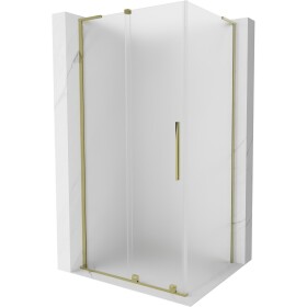MEXEN/S - Velar L sprchovací kút, posuvné dvere 110 x 80, dekor, zlato 871-110-080-33-50