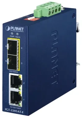 Planet IGT-2205AT-E / Priemyselný konvertor / 2x 1000Base-T / 2x 1000Base-X SFP / IP40 / -40 až 75 °C / 12-58 VDC (IGT-2205AT-E)
