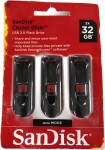 SanDisk SanDisk Cruzer Glide - USB-Flash-Laufwerk - verschlusselt - 32 GB - USB 2.0 (Packung mit 3)