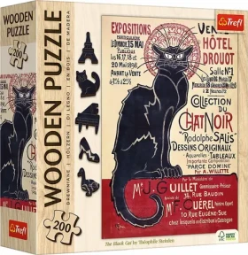 Trefl Drevené puzzle Art - Puzzle - Steinlen: Čierna mačka, Le Chat Noir