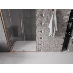 MEXEN/S - Velar L posuvné sprchové dvere 100, transparent, meď kartáčovaná 871-100-003-01-65