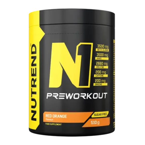 N1 Pre-Workout - Nutrend (červený pomaranč, 510 g) (29349-2-red-orange)