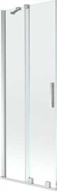 MEXEN/S - Velar Dvojkrídlová posuvná vaňová zástena 70 x 150, transparent, chróm 896-070-000-01-01
