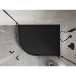 MEXEN - Flow+ Sprchová vanička štvrťkruh asymetrická pravá 90 x 80, čierna mat 46Q708090RH