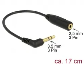 DeLock Audio kábel Stereo jack 3.5 mm 3 pin samec Stereo jack 2.5 mm 3 pin samica pravouhlá (65675DE)