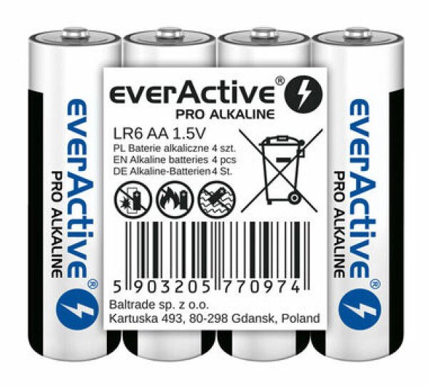 EverActive Pro Alkalické batérie AA (LR6) - fólia 4ks (LR6PRO4T)