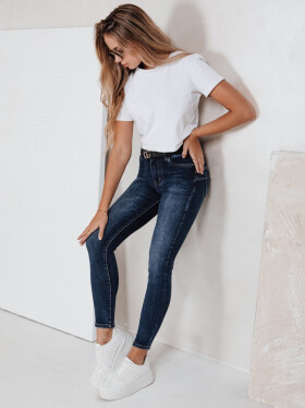 Dámske skinny džínsy námornícka modrá FashionStreet UY2789 s31