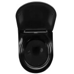 REA - Závesná WC misa vrátane sedátka Carlo Mini Flat čierna/zlatý prúžok + sedátko duraplast REA-C8800