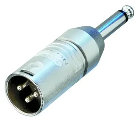 Neutrik XLR adaptér strieborná / XLR 3-kolíková zástrčka / Jack 6.35 mm mono zástrčka (NA2MP)