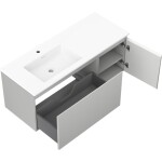 MEXEN/S - Orio kúpeľňová skrinka 120 cm s umývadlom Otis ľavá, 1S, 1D, sivá mat/biela mat 91A13-12047-3-BBFF62-W18L01
