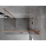 MEXEN/S - Mist-F sprchovací kút skladacie dvere pravá 75 x 80, transparent, meď kartáčovaná 8A6T-075-080-65-00-P