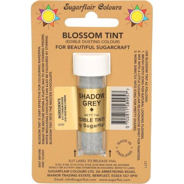 Jedlá prachová farba shadow grey 7 ml - Sugarflair
