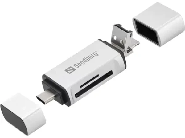 Sandberg čítačka pamäťových kariet / konektory USB-C + USB + MicroUSB / sloty SD a microSD (136-28)