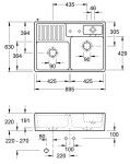 VILLEROY & BOCH VILLEROY & BOCH - Keramický drez Double-bowl sink Cream modulový 895 x 630 x 220 bez excentra 632391KR