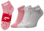 Puma 3Pack ponožky 887498 Pink/Grey/White