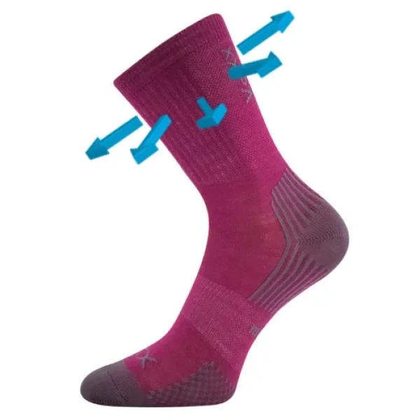 VOXX Ponožky dětské slabé z merino OPTIMALIK s ionty stříbra FUXIA (3 páry) 35-38 126566