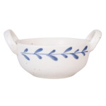 Strömshaga Kameninová miska s uškami Viola Leaf Blue