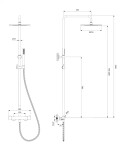 OMNIRES - Y termostatický sprchový stĺp zlatá kartáčovaná /GLB/ Y1244SUGLB