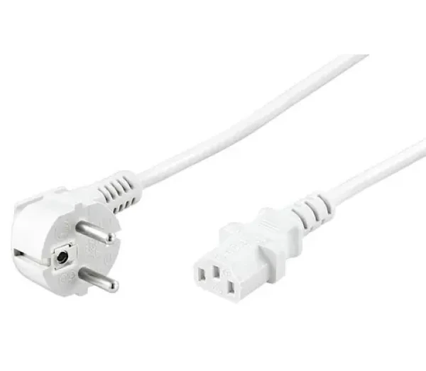 MicroConnect Sieťový napájací kábel Schuko 90° uhol - C13 3M biela (PE010430W)