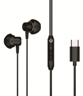 Conceptronic USB-C slúchadlá do uší čierna / Slúchadlá / S mikrofónom / 16 Ohm / 1,2 m (BRENDAN04B)
