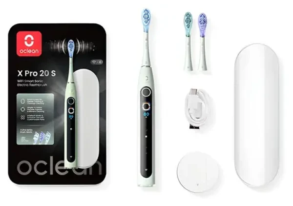 Oclean X Pro 20 SET biela / Sonická zubná kefka / 84 000 kmitov/min / 12 oblastí / Bluetooth / IPX7 (C01000745)