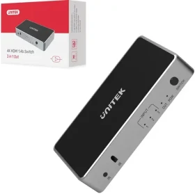 Unitek HDMI prepínač 3v1 / Prepínač / HDMI 1.4b / 4K UHD / diaľkové ovládanie (V1111A)