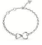 Guess Nežný oceľový náramok so srdiečkami Mon Amour JUBB04618JWRH 14,5 cm
