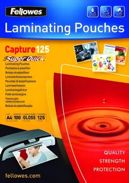 Fellowes SuperQuick A4 125 mic / Laminovacie fólie / 100 ks / lesklá (5440101)
