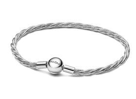 Pandora Strieborný prepletený náramok na prívesky Moments 593757C00 18 cm