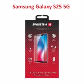 Swissten FULL GLUE COLOR FRAME CASE FRIENDLY sklo pre Samsung S931B Galaxy S25 5G čierna (54501870)