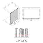 CERANO - Sprchové posuvné dvere Lantono - pravá - 8 mm - Soft-Close - chróm, mliečne sklo - 150x195 CER-663190